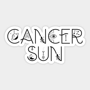 Cancer sun sign celestial typography Sticker